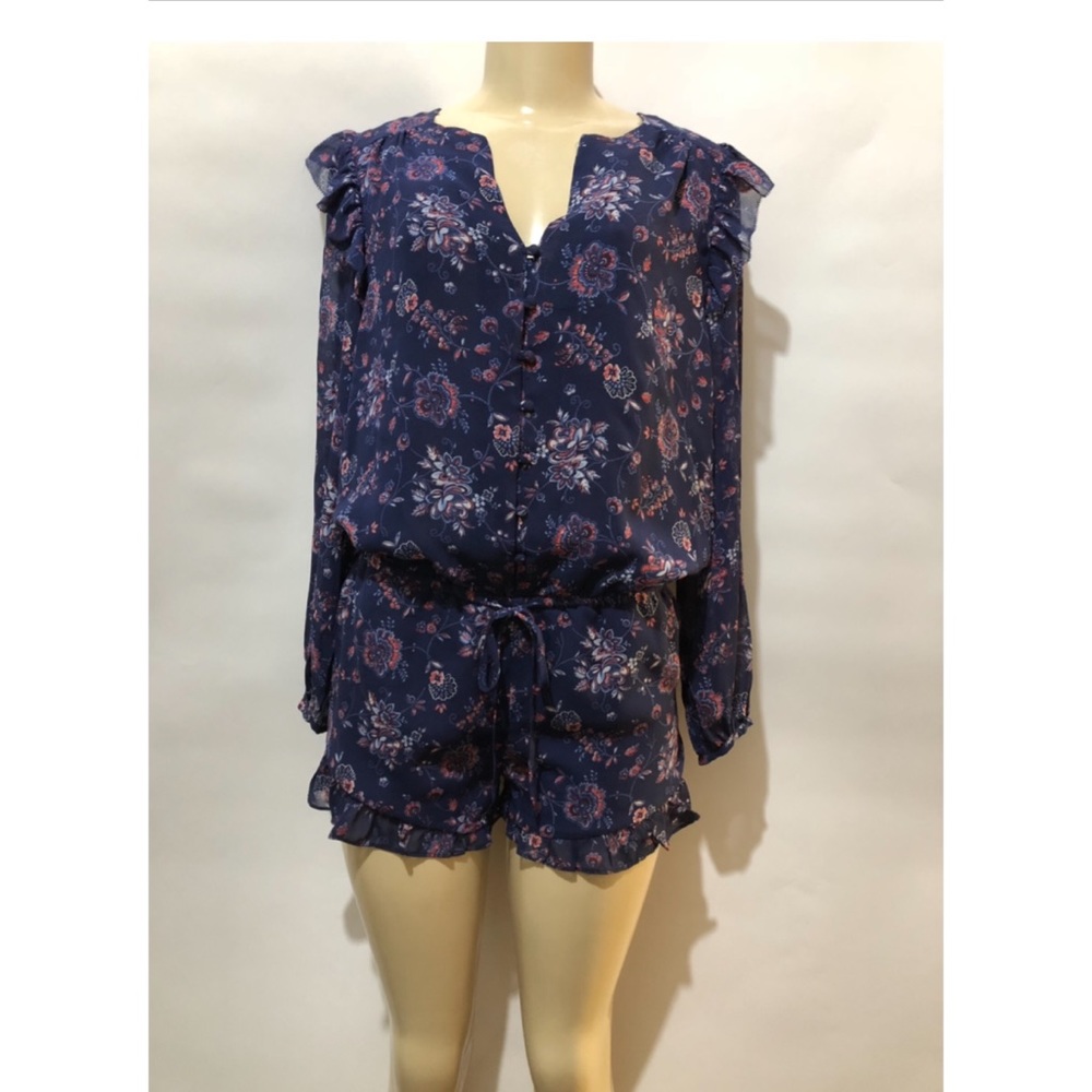 Joie Cherita Floral Romper Blue Size XS Silk